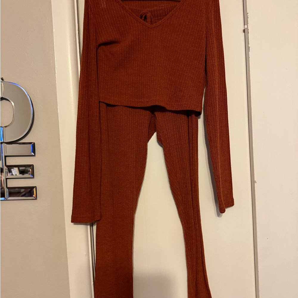 SHEIN Rust Knit Ensemble